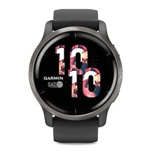Garmin Venu Waterproof GPS Smart Watch Black Band Fitness FADING BROKEN SCREEN